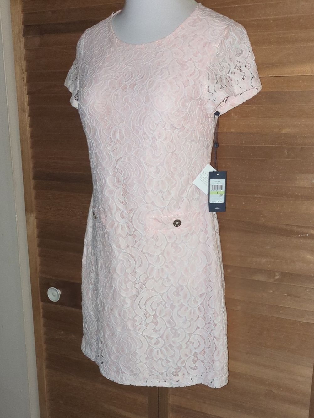 💥SUMMER END SALE💥Tommy Hilfiger Pale Pink Lace Shift Dress - Picture 2 of 8